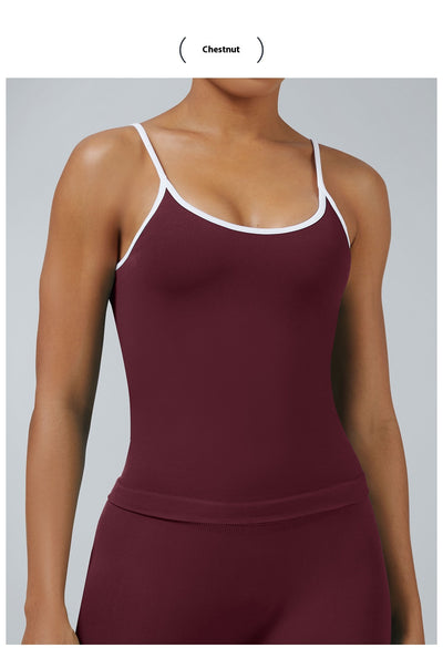 Chaleco Deportivo Mujer Espalda Descubierta Contraste de Colores - Image 37