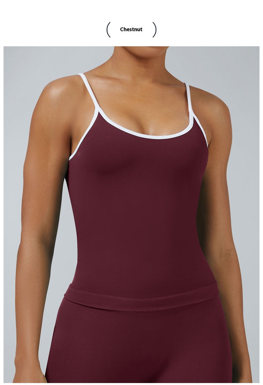 Chaleco Deportivo Mujer Espalda Descubierta Contraste de Colores - Image 37