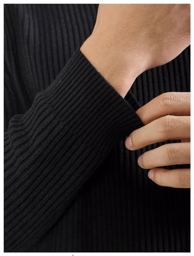 Suéter Cuello Tortuga Coreano para Hombre con Rayas Verticales - Image 13