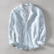 Camisa de Lino Casual con Cuello Mao para Hombre