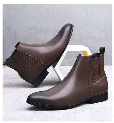 Botas Chelsea Puntiagudas Retro Británicas para Hombre - Image 20