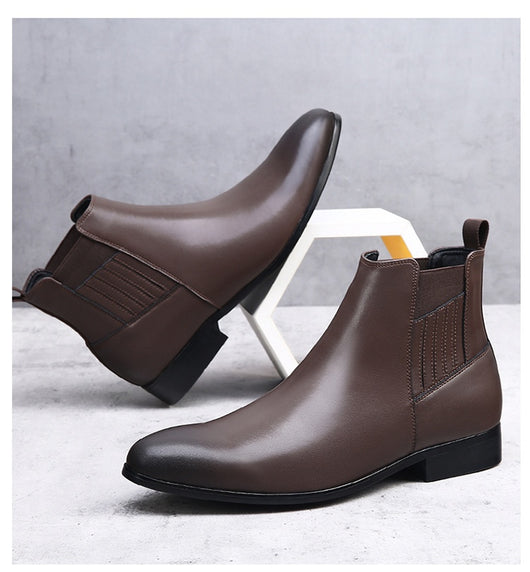 Botas Chelsea Puntiagudas Retro Británicas para Hombre - Image 20