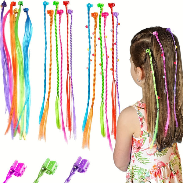 Accesorios para el Cabello Infantil Coreanos - Peluca Trenza Colorida con Personalidad