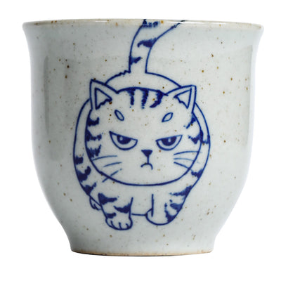 Taza de Té Porcelana Jingdezhen Gato Azul y Blanco - Image 5
