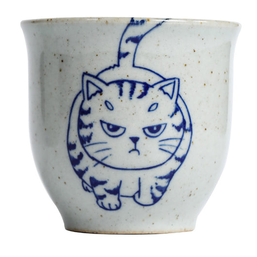 Taza de Té Porcelana Jingdezhen Gato Azul y Blanco - Image 5