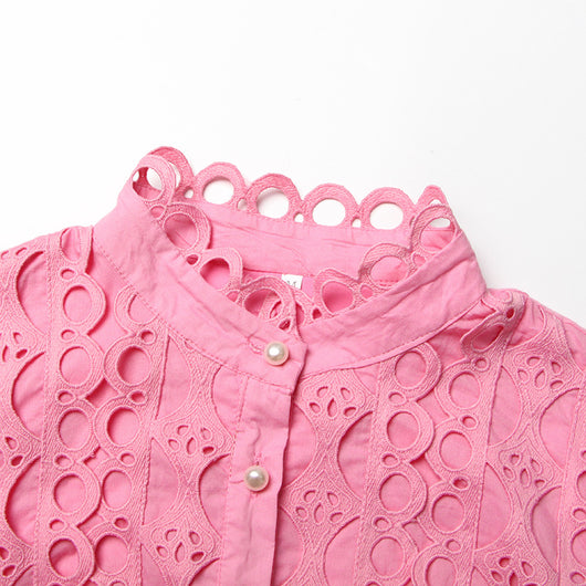 Conjunto de Dos Piezas: Blusa Manga Larga con Cuello de Encaje y Falda Cintura Alta - Image 15