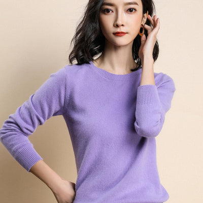 Suéter Slim-fit Coreano para Mujer Cuello Redondo - Image 31