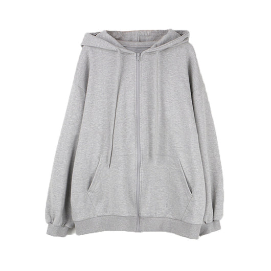 Sudadera Negra Holgada con Cierre para Mujer - Image 5
