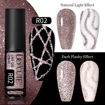 Gel de Uñas Efecto Espejo Brillante con Lentejuelas Reflectantes - Image 7