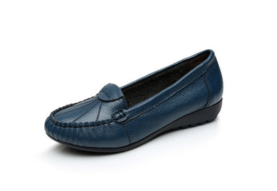 Zapatos Mocasín Cuña Cómodos de Cuero con Suela Suave - Image 15