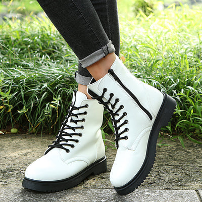 Botas Cortas Estilo Británico con Tacón Grueso y Cierre Lateral para Mujer - Image 11