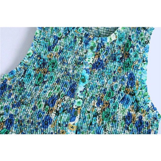 Blusa Sin Mangas Estampado Volantes - Diseño Versátil Slim Fit - Image 16