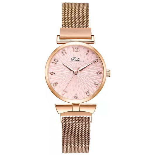 Reloj de Pulsera Magnético para Mujer con Malla Metálica y Correa Intercambiable - Image 6