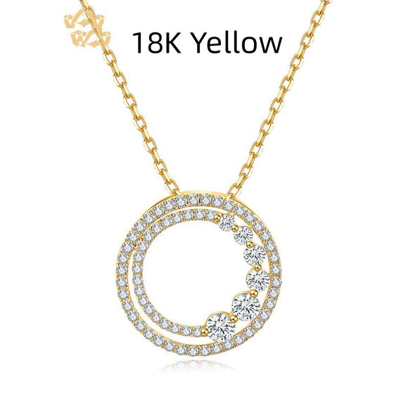 Collar de Oro Rosado 18K con Diamante Redondo