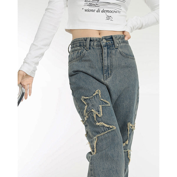 Jeans Talle Alto Primavera con Cintura Drapeada y Corte Recto Acampanado