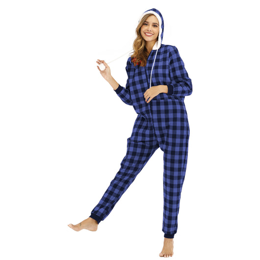 Jumpsuit de Algodón a Cuadros con Capucha para Mujer - Image 16
