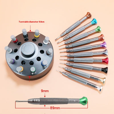 Kit de Destornilladores de Precisión con Soporte Giratorio para Reparación de Relojes - Image 5