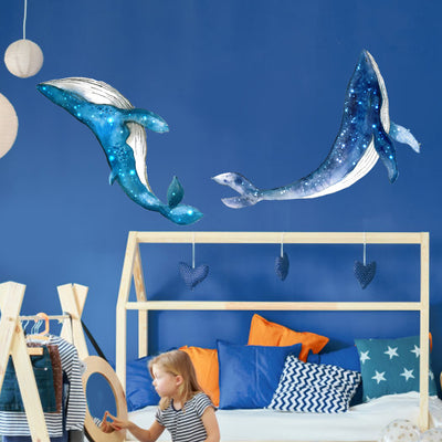 Adhesivo Ballena Estrellada para Cuarto Infantil - Decoración Mural Temática Marina