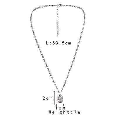 Collar Minimalista Cuadrado Acero Inoxidable para Hombre - Image 3