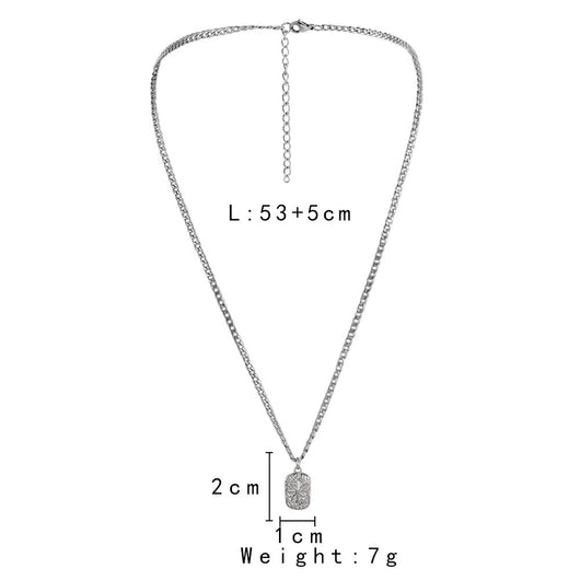 Collar Minimalista Cuadrado Acero Inoxidable para Hombre - Image 3