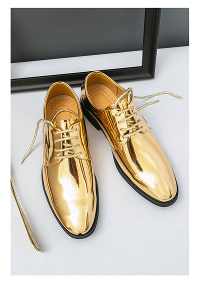 Zapatos de Cuero Brillante con Punta Afilada Estilo Británico para Hombre - Image 18