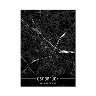 Cuadro Decorativo Mapa Líneas Negras - Lienzo Moderno para Pared - Image 21