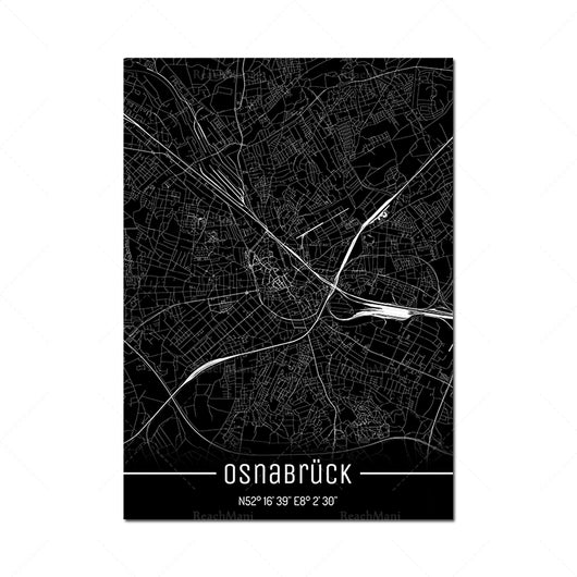 Cuadro Decorativo Mapa Líneas Negras - Lienzo Moderno para Pared - Image 21