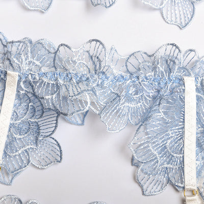 Conjunto de Lencería Transparente de Tres Piezas con Encaje Floral - Image 38
