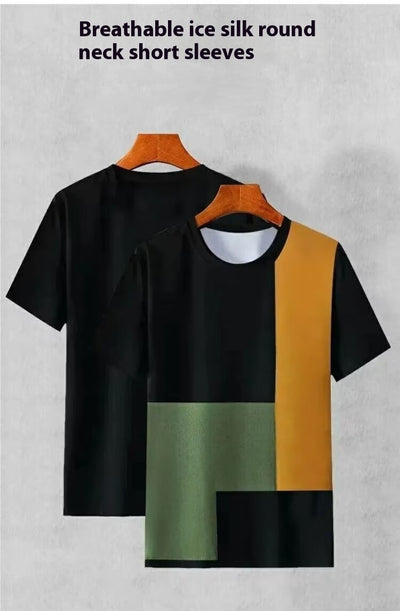 Camiseta Manga Corta Ice Silk para Hombre - Verano - Image 11
