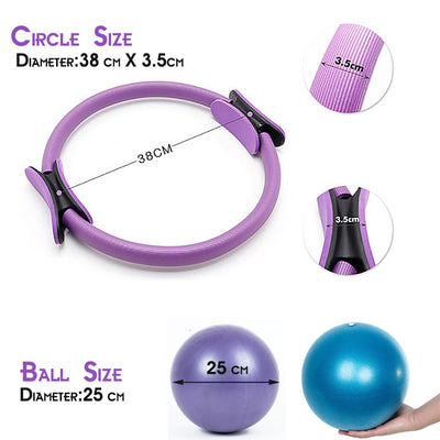 Kit Completo Pilates: Rodillo + Aro Yoga + Correas de Estiramiento - Image 3