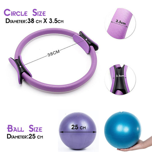 Kit Completo Pilates: Rodillo + Aro Yoga + Correas de Estiramiento - Image 3