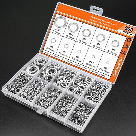 Caja Combinada de Arandelas de Seguridad con Resorte en Acero Inoxidable 304