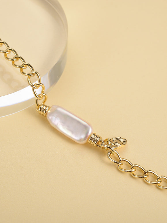 Pulsera Vintage Clásica con Perlas y Metal Europeo Americano