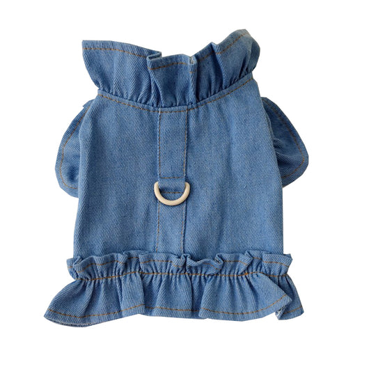 Vestido Denim para Perros y Gatos con Arnés y Gancho para Correa - Image 3