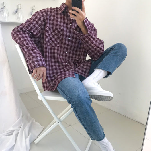 Chaqueta Camisa Cuadros Oversize Unisex - Image 2