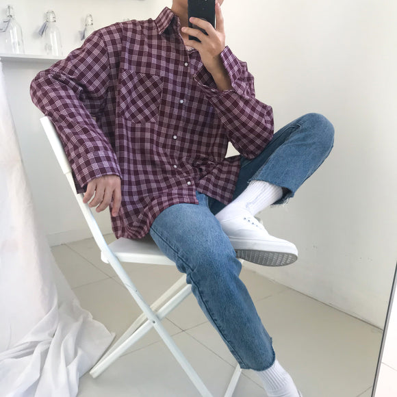 Chaqueta Camisa Cuadros Oversize Unisex