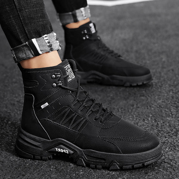 Botas de Trabajo Altas en Cuero para Hombre - Otoño e Invierno