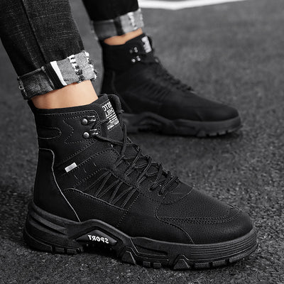 Botas de Trabajo Altas en Cuero para Hombre - Otoño e Invierno