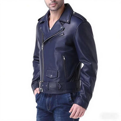 Chaqueta de Cuero PU Slim Fit para Hombre con Cierre de Cremallera - Image 9
