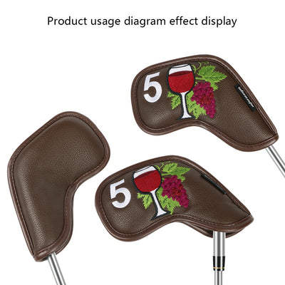 Funda Protectora Premium para Hierros de Golf con Diseño Patrón Vino - Image 13