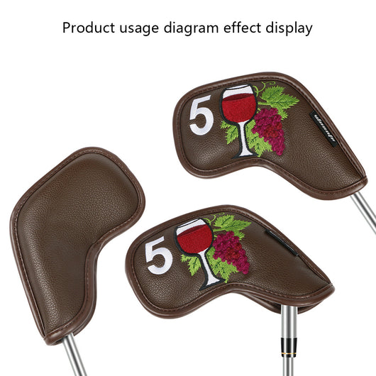 Funda Protectora Premium para Hierros de Golf con Diseño Patrón Vino - Image 13