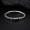 Sterling Plateado Hand-woven Inlaid Zircon Hemp Rope Bracelet 20cm Negro 925 Plateado