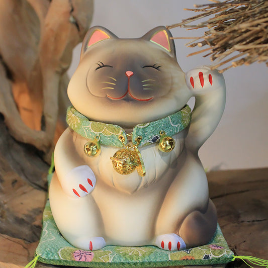 Gato de la Suerte Japonés - Decoración Cerámica Maneki-neko para el Hogar