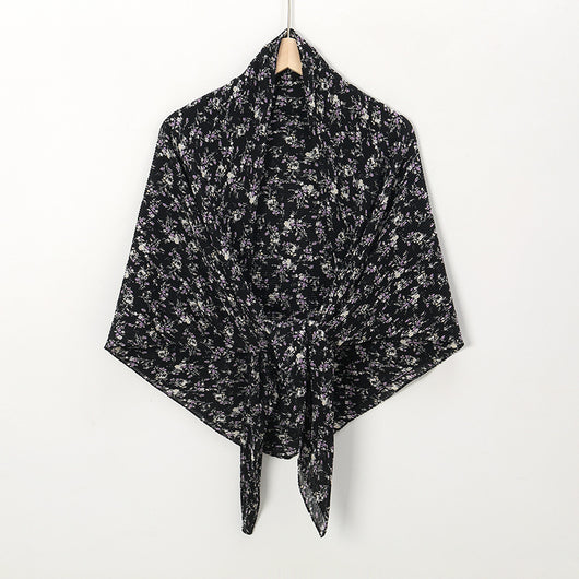 Pañuelo Cuadrado de Gasa Estampado Perla con Pliegues - Image 25