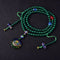 Pulsera Colgante Ágata Verde Natural 108 Círculos Múltiples Thangka