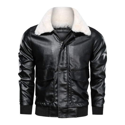Chaqueta de Cuero PU Lavado para Motociclista - Diseño Clásico con Bolsillos Grandes - Image 5