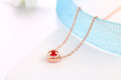 Collar para Mujer Estilo Minimalista con Colgante de Circonita Cúbica en Oro Rosa - Image 8