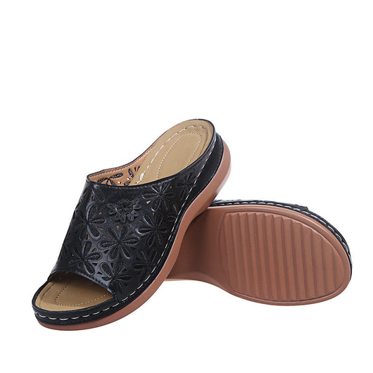 Sandalias Retro Mujer con Flores Caladas - Zapatos de Verano para Exterior - Image 9