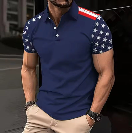 Camiseta Suelta de Manga Corta con Estampado Urbano para Hombre - Image 6