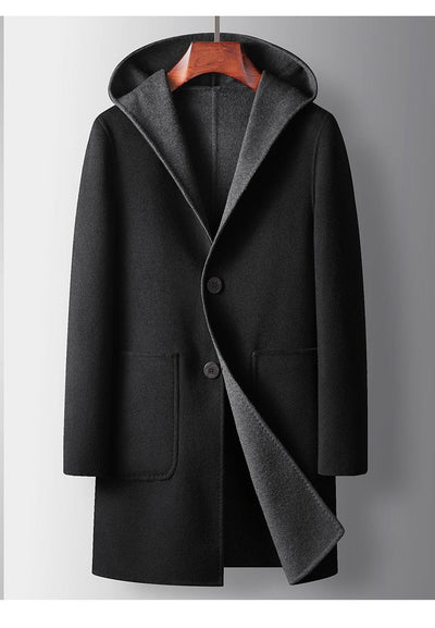 Abrigo de Lana Reversible para Hombre con Capucha - Image 12